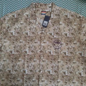 Dockers Alpha Khaki Button Up Shirt Floral Men’s XXL 2XL NEW w/Tags Cotton Blend